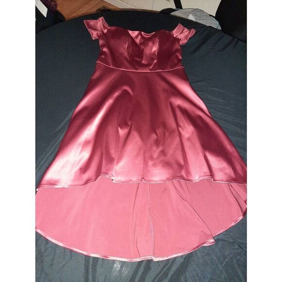 Jr Size 5 Sequin Hearts Off the Shoulder High Low Formal Prom Bridesmaid Dress - Picture 1 of 4